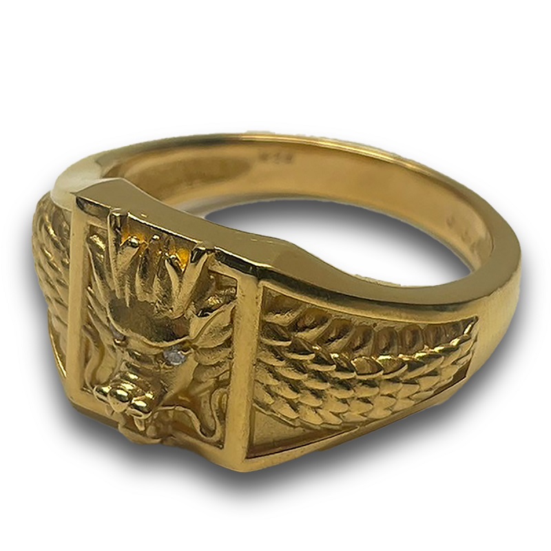 〈 甲府ジュエリー 〉K24 竜印台風ダイヤリング（15047327）