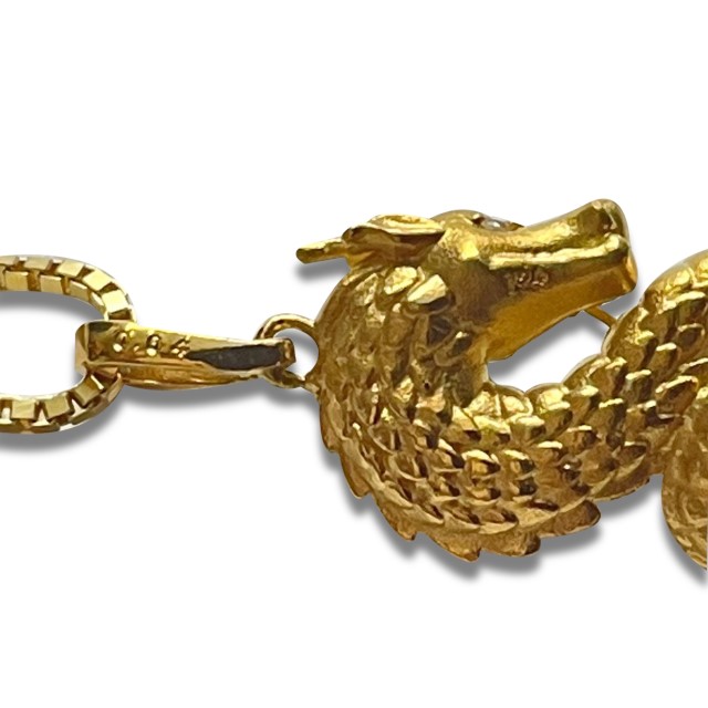 〈 甲府ジュエリー 〉K24　龍ダイヤペンダント（15047315）