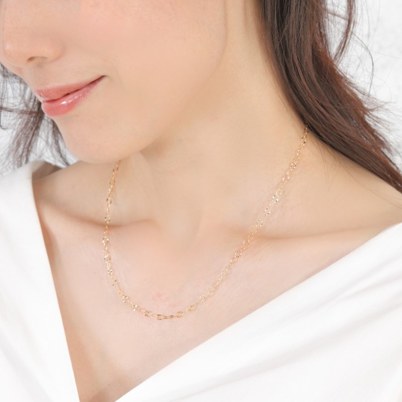 〈 甲府ジュエリー 〉K18 フリル ボリューム ネックレス　14354