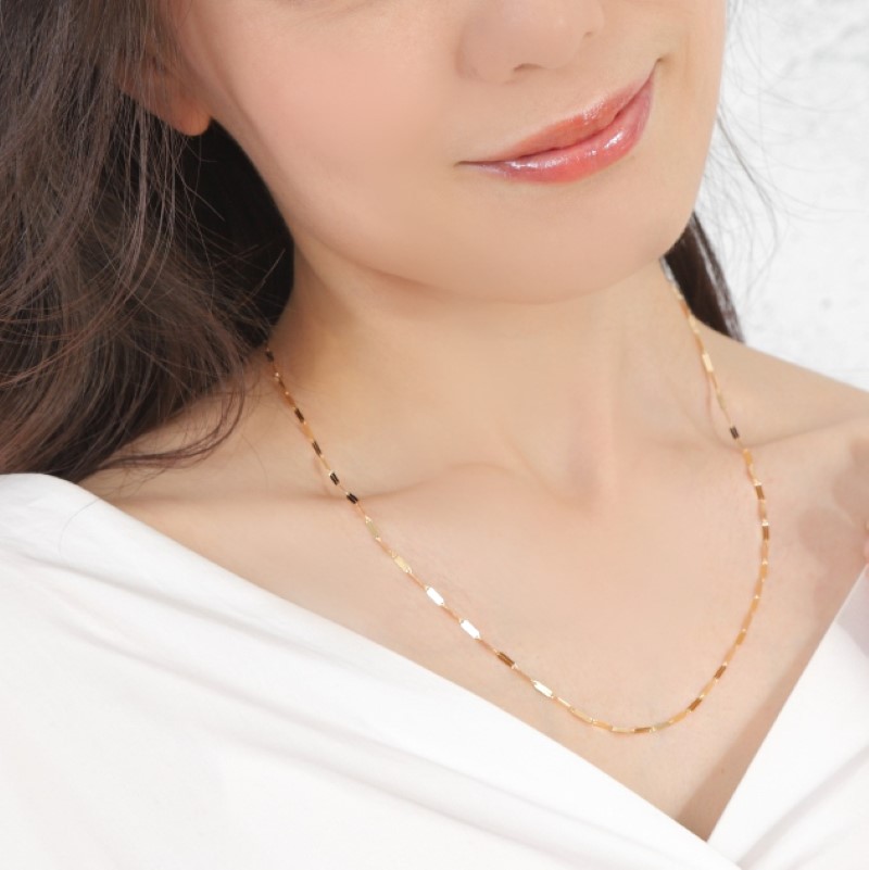 〈 甲府ジュエリー 〉K18 バンブー ネックレス　14353