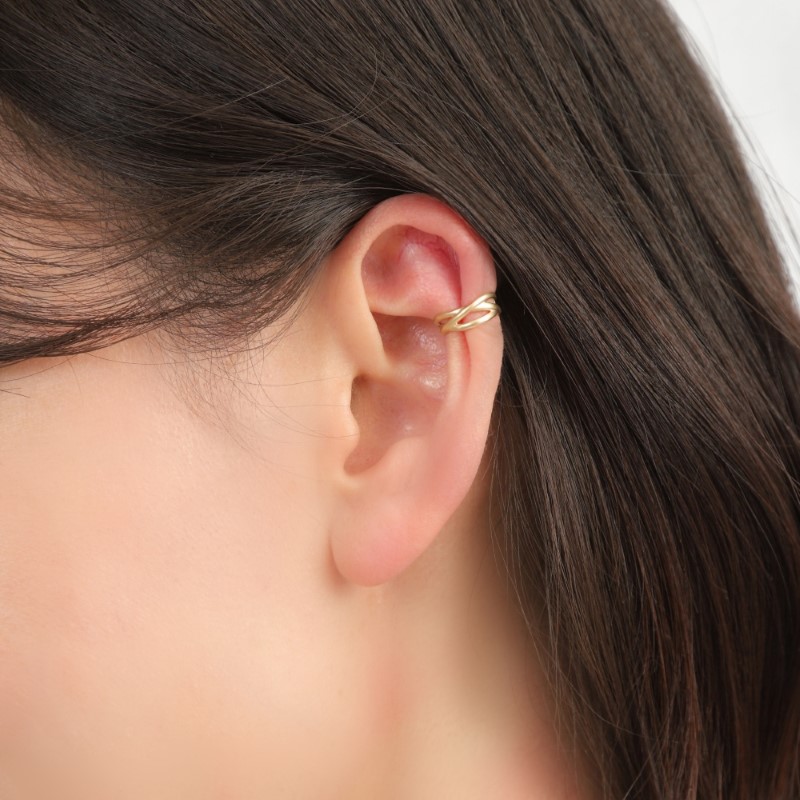 〈 甲府ジュエリー 〉K10 ミニマムイヤーカフ・クロス　00037