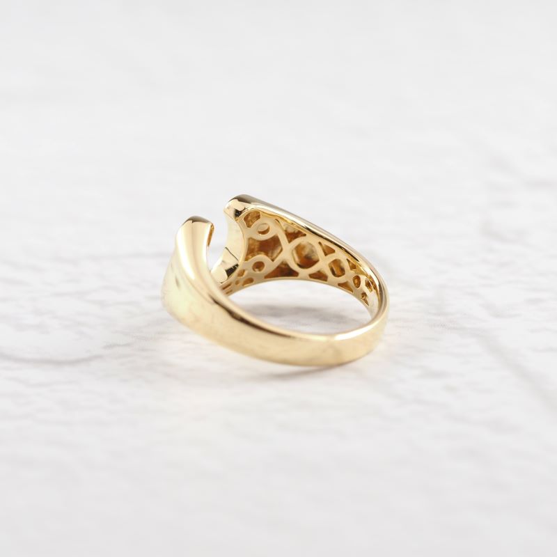 〈 甲府ジュエリー 〉K18 ダイヤ 馬蹄 リング M 26653