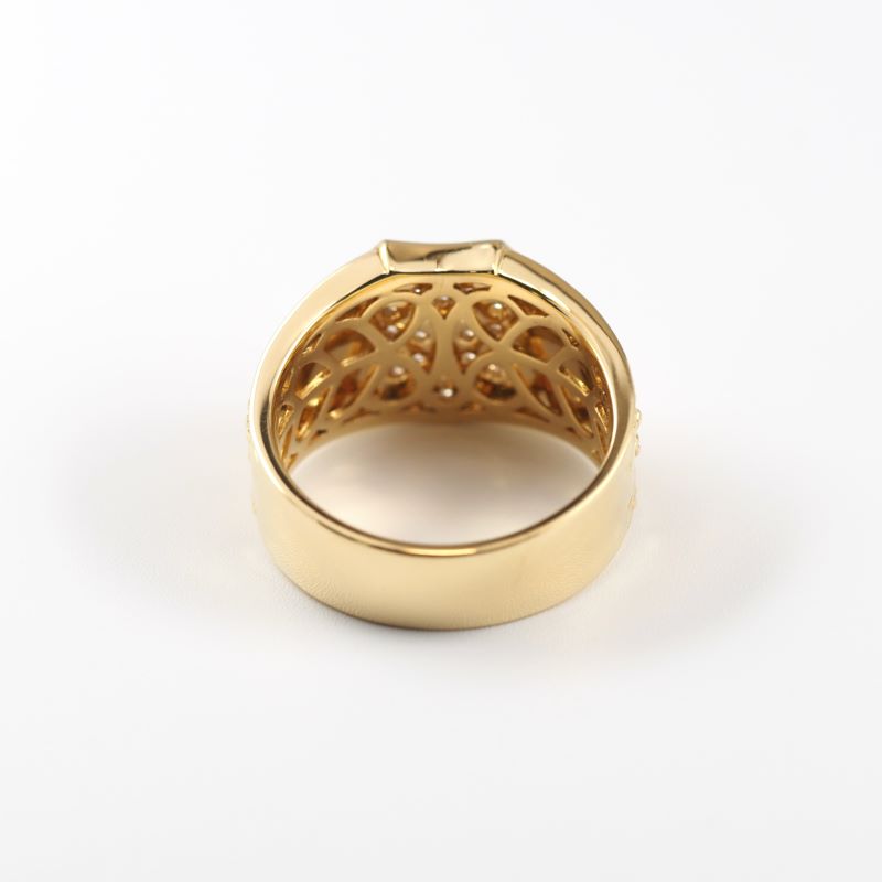 ＜ 甲府ジュエリー ＞K18 ダイヤ シールド/盾モチーフ メンズ リング 26089