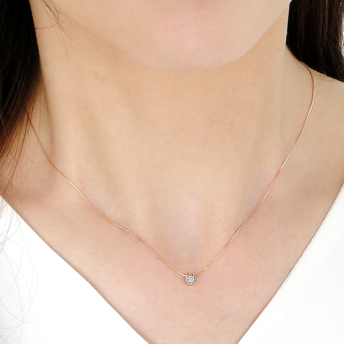 ＜ 甲府ジュエリー ＞K18PG　ダイヤ(H&C)　ペンダント　321830