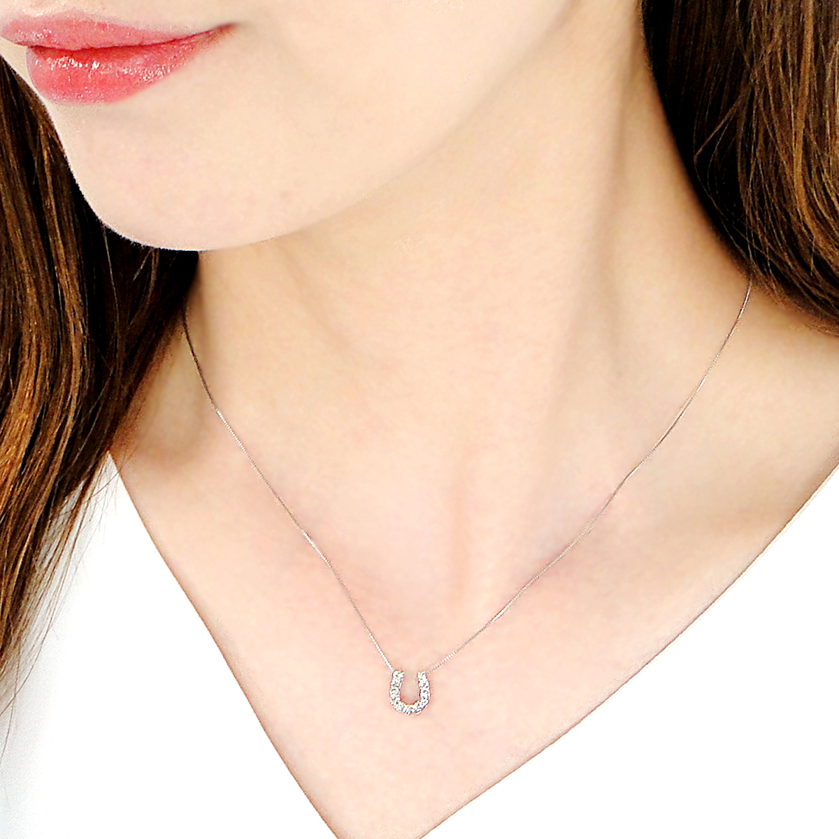 ＜ 甲府ジュエリー ＞Pt ダイヤ馬蹄0.20ct　PN　325714