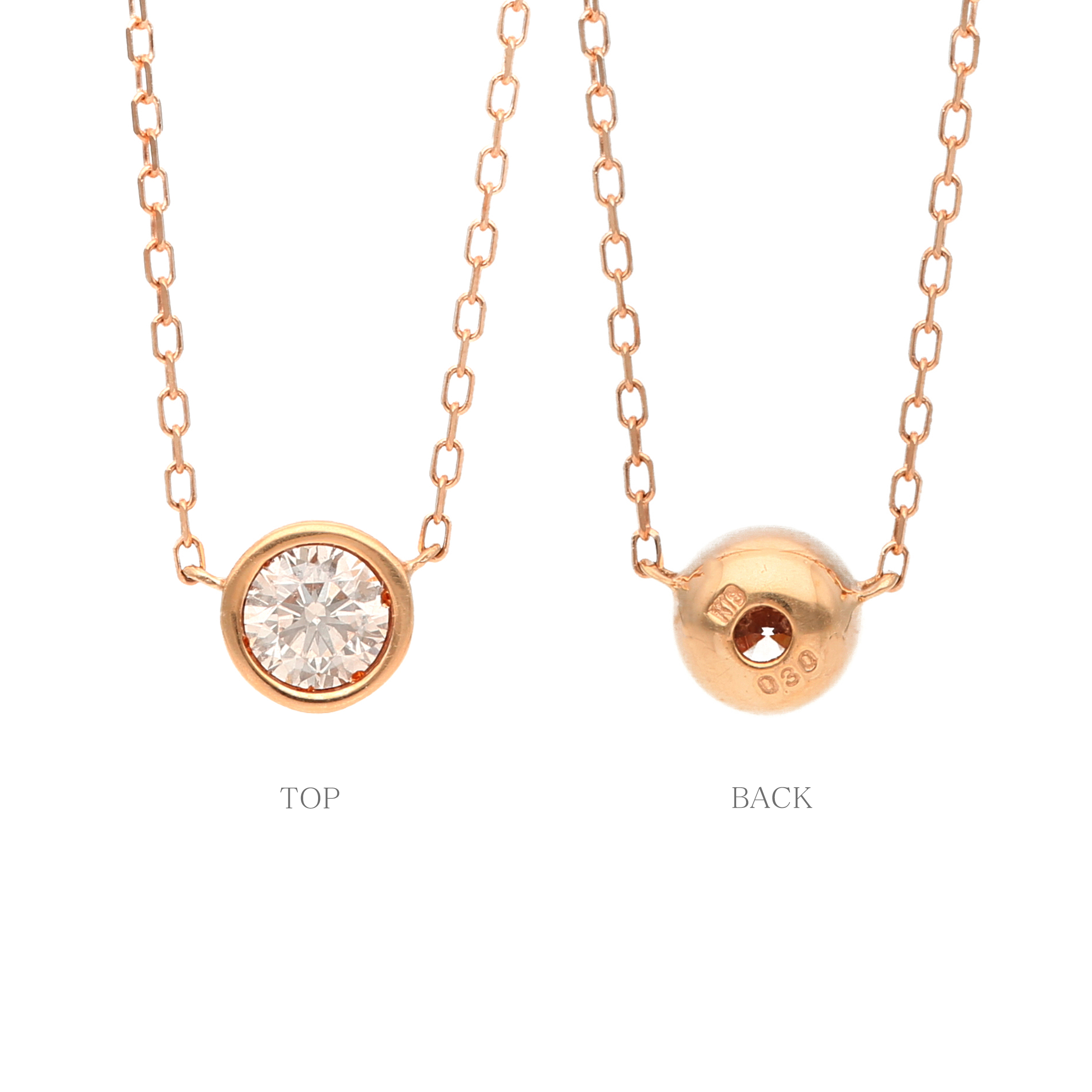 〈 甲府ジュエリー 〉K18ピンクゴールド シンプルダイヤモンドネックレス(0.3ct)60-8953