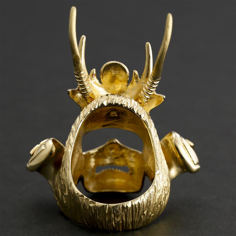 〈 甲府ジュエリー 〉【武田信玄公の里・甲府】K18 侍リング『金武将』20-3223