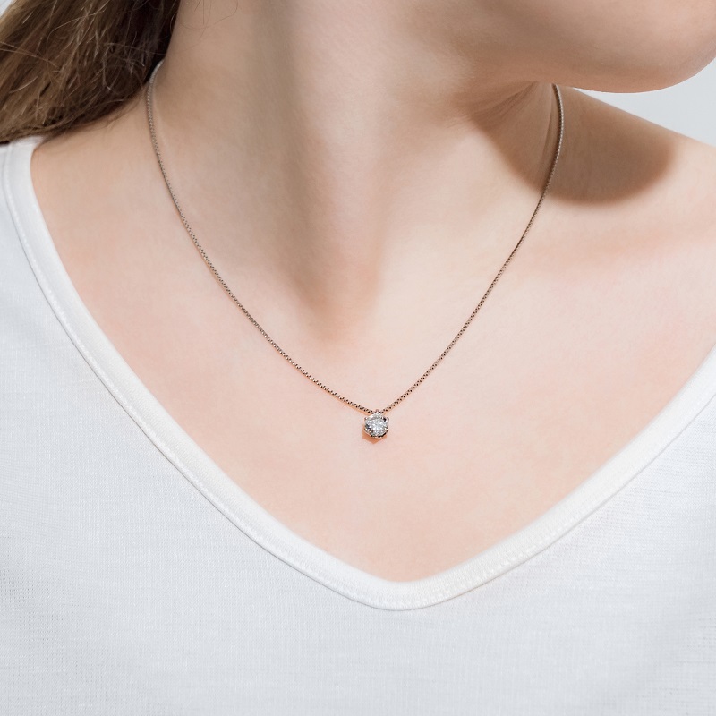 〈 甲府ジュエリー 〉プラチナ 1.0ctダイヤモンドネックレス(鑑定書付)60-9556