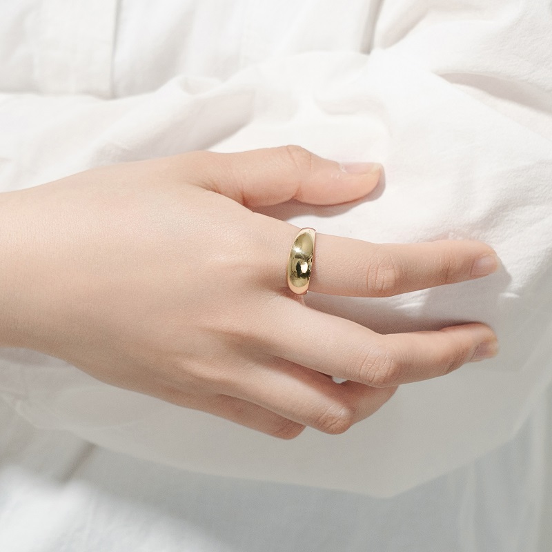 ＜ 甲府ジュエリー ＞K18イエローゴールド シンプルハイドームリング 11-1450