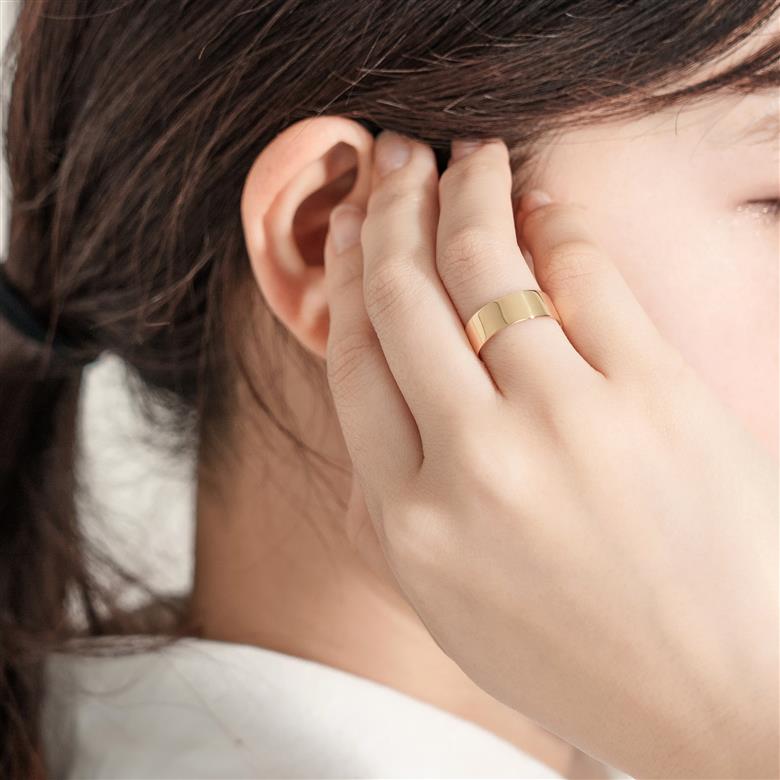 ＜ 甲府ジュエリー ＞K18イエローゴールド シンプルフラットリング 15-5380