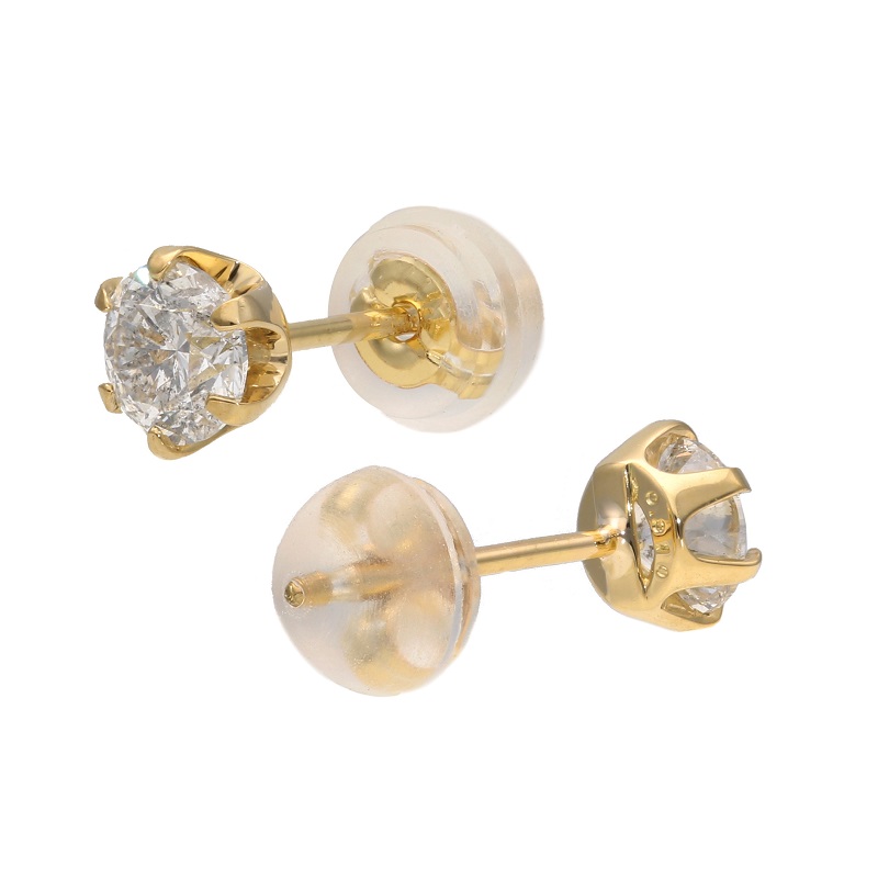〈 甲府ジュエリー 〉K18 ダイヤモンドスタッドピアス(0.6ct) 40-2378