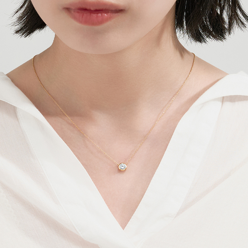 〈 甲府ジュエリー 〉K18 シンプルダイヤモンドネックレス(0.5ct)　60-9577