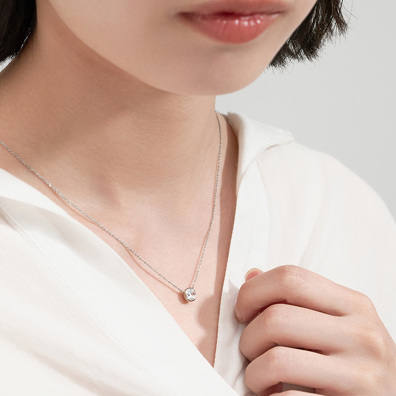 〈 甲府ジュエリー 〉プラチナ シンプルダイヤモンドネックレス(0.5ct)　60-9579