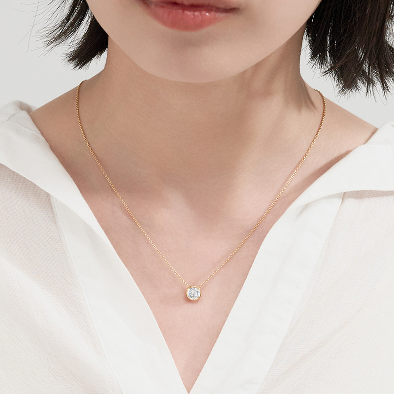 〈 甲府ジュエリー 〉K18 シンプルダイヤモンドネックレス(1.0ct)　60-9580