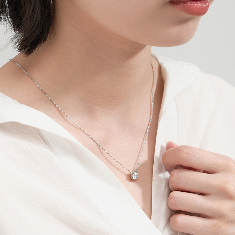 〈 甲府ジュエリー 〉プラチナ シンプルダイヤモンドネックレス(1.0ct)　60-9582