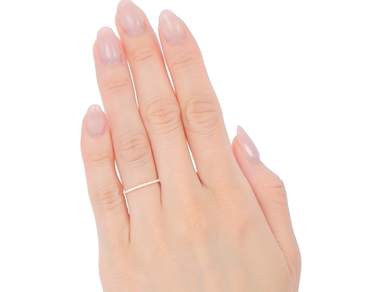 〈 甲府ジュエリー 〉K18 ダイヤモンド0.08ＣＴ極細リングＲ4004DI-Y