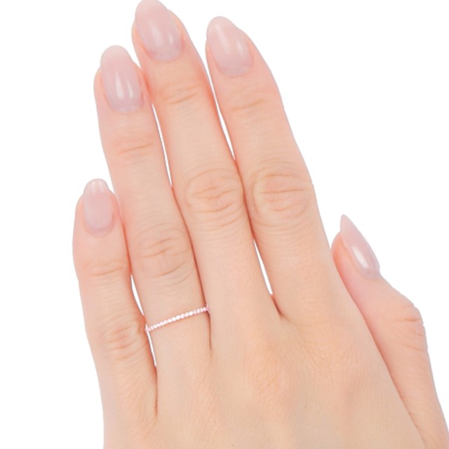 〈 甲府ジュエリー 〉Ｋ18ＰＧダイヤモンド0.08ＣＴ極細リングＲ4004DI-Ｒ