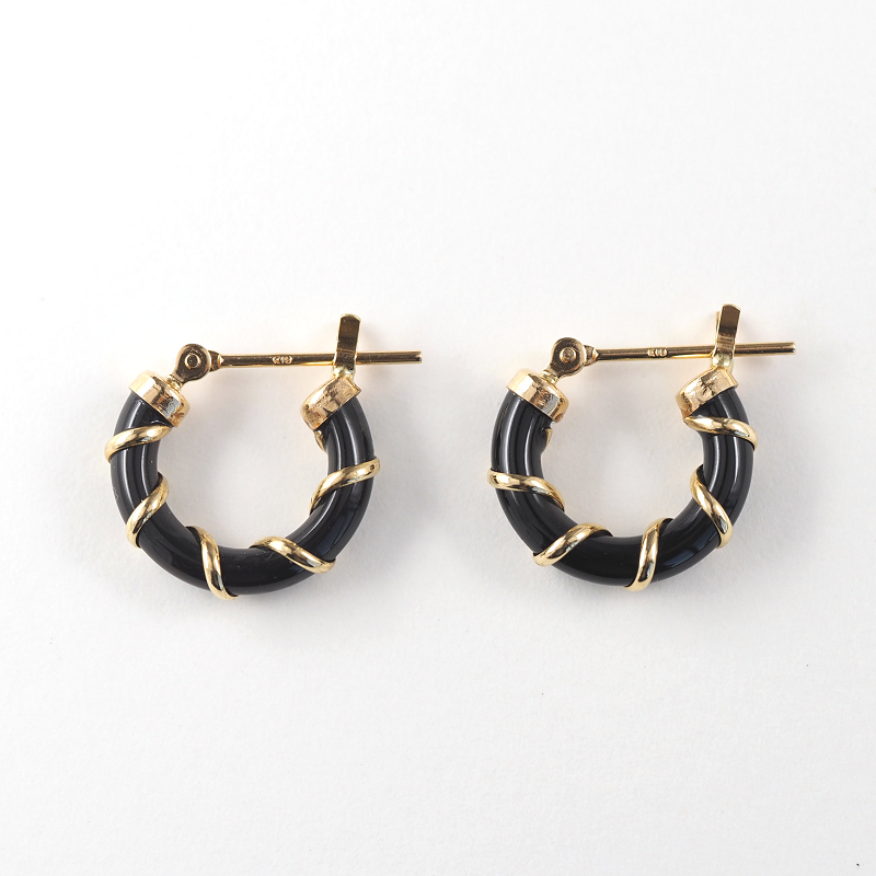 〈 甲府ジュエリー 〉K18 noir/ノワール ピアス(14882)