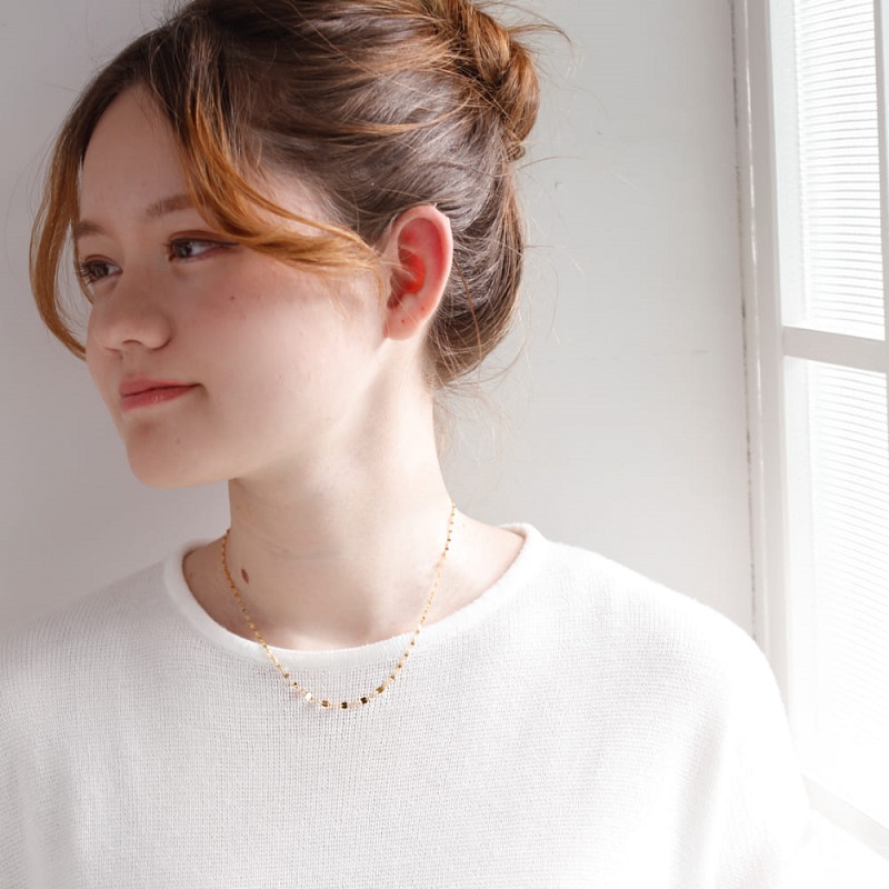 ＜ 甲府ジュエリー ＞K24 pure gold/ピュアゴールド グラデーション ネックレス　0014203