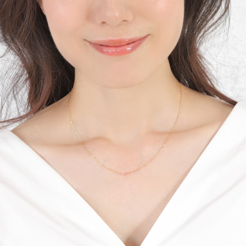 ＜ 甲府ジュエリー ＞K18 screw/スクリュー 1mmネックレス 014321