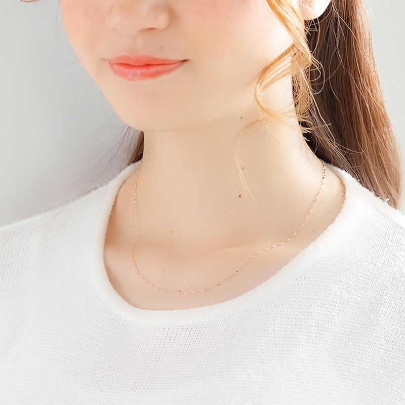 〈 甲府ジュエリー 〉K18 ami/アミ ネックレス 45cmスライド 0014352