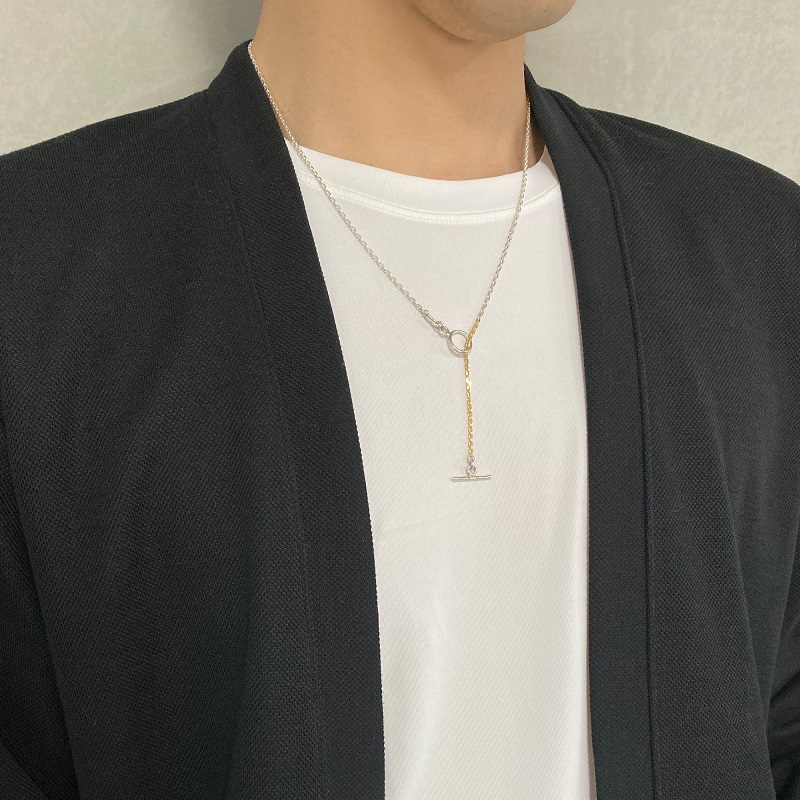 〈 甲府ジュエリー 〉SV925　K18　コンビ　Y字チェーンネックレス　GSV-8003