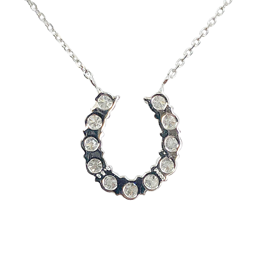 〈 甲府ジュエリー 〉プラチナ製 ハート＆キューピッドダイヤモンド 0.5ct 馬蹄 ペンダントネックレス 【1456718】