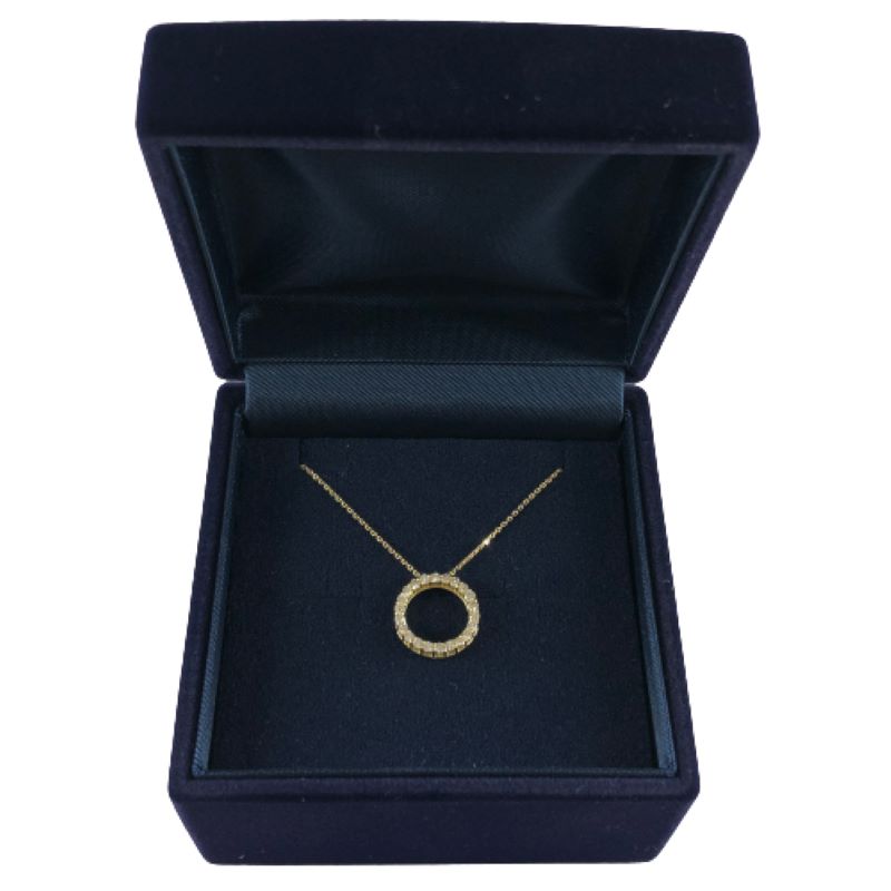 〈 甲府ジュエリー 〉18金製 ハート＆キューピッドダイヤ 0.3ct サークル リバーシブル ネックレス 【1454240】