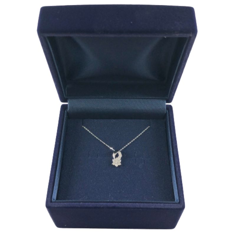 〈 甲府ジュエリー 〉プラチナ製 ハート＆キューピッドダイヤ 0.2ct Happy 10th Diamond ネックレス【1477179】