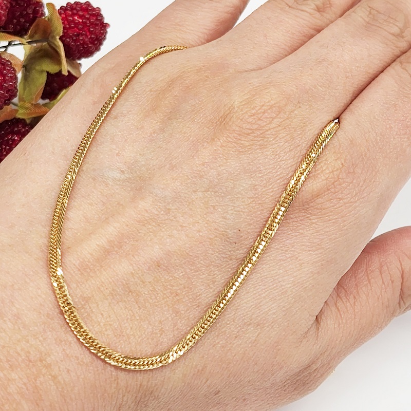 ＜ 甲府ジュエリー ＞K18 喜平 12面トリプル ネックレス 10ｇ 50cm 造幣局検定刻印入 キヘイ チェーン 中折れ金具 メンズ レディース　TK1050S