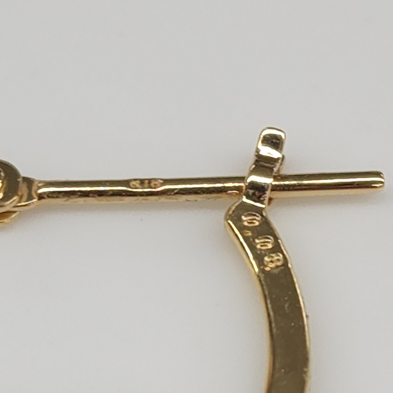 〈 甲府ジュエリー 〉K18 イエローゴールド ダイヤ エタニティ フープ ピアス 0.1ctUP BPE-04016K