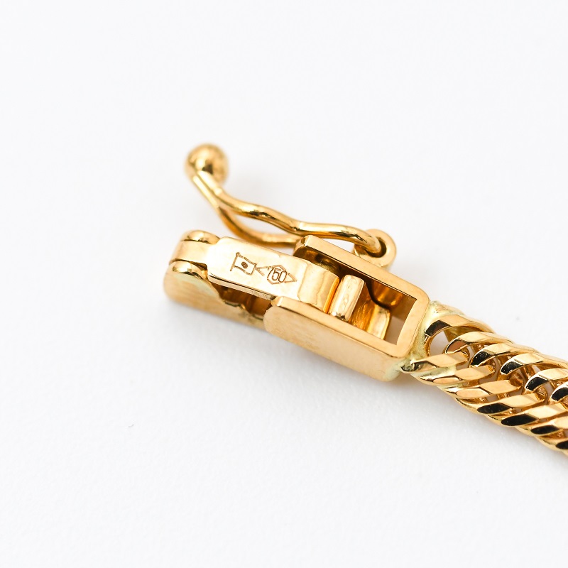 ＜ 甲府ジュエリー ＞K18 喜平 12面トリプル ブレスレット 4.4ｇ 16cm 造幣局検定刻印入 キヘイ チェーン 中折れ金具 メンズ レディース　TK0416S