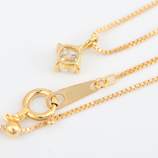 〈 甲府ジュエリー 〉K18 Dカラー 大粒 0.2ct 4本爪 ダイヤ ネックレス BPN-04020K