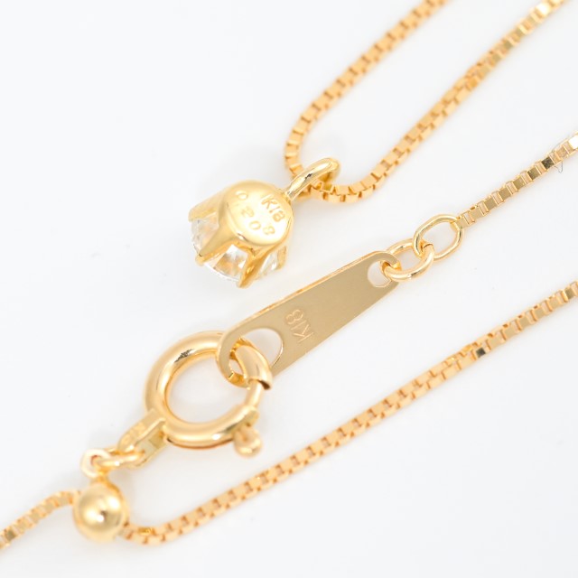 〈 甲府ジュエリー 〉K18 Dカラー 大粒 0.2ct 6本爪 ダイヤ ネックレス BPN-05020K