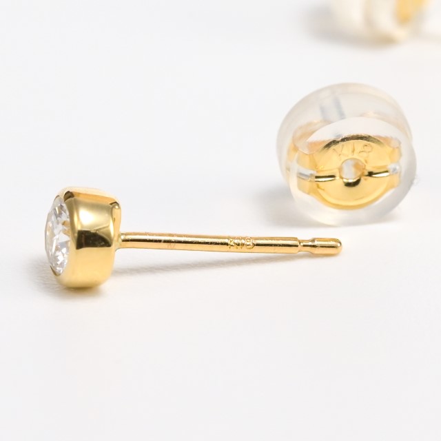 〈 甲府ジュエリー 〉K18 Dカラー 0.24ctUP フクリン ダイヤ ピアス BPE-01024K