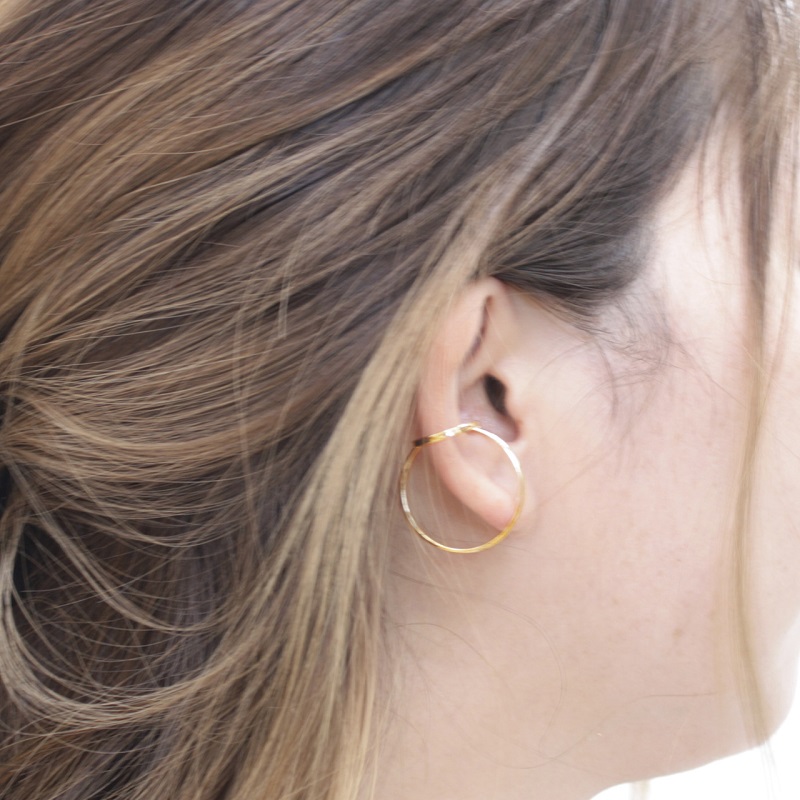 ＜ 甲府ジュエリー ＞k18YG 地金 手作り 大ぶりイヤーカフ ジュエリー 03196