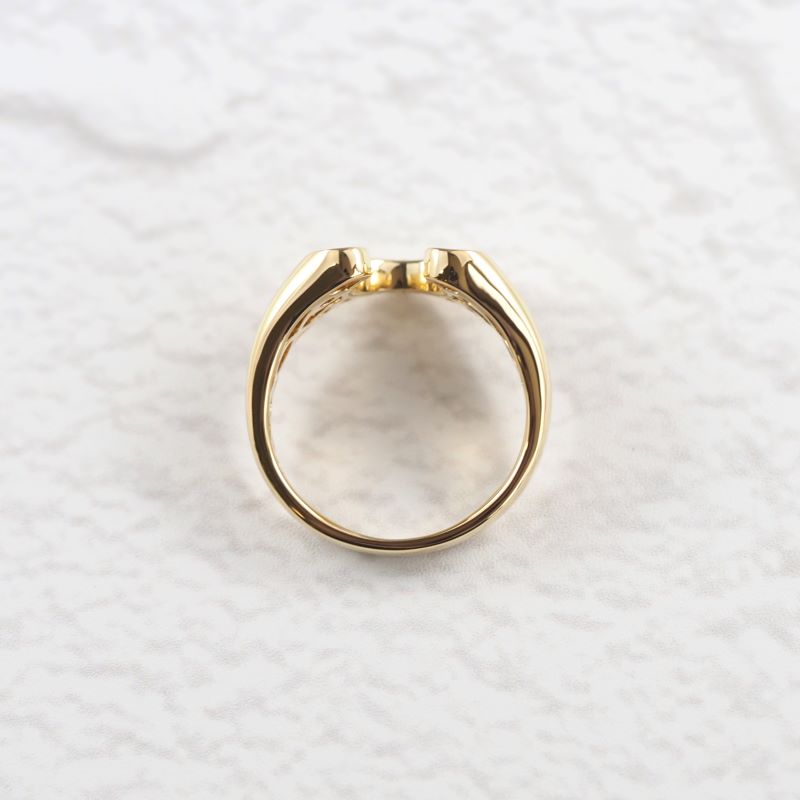 〈 甲府ジュエリー 〉K18 ダイヤ 馬蹄 リング M 26653