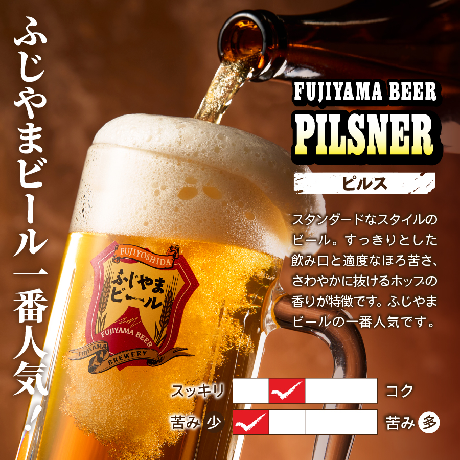 富士山麓生まれの誇り 「ふじやまビール」プレミアムボトル500ｍｌ瓶　６本セット