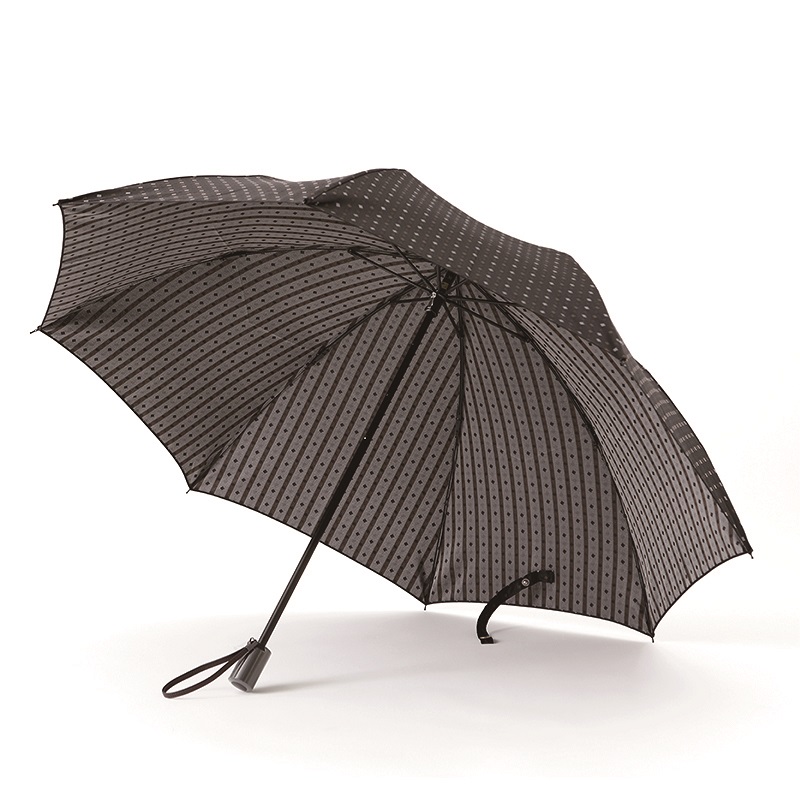 ネクタイ柄【紳士折りたたみ傘】晴雨兼用傘　ブラック×ブラウン