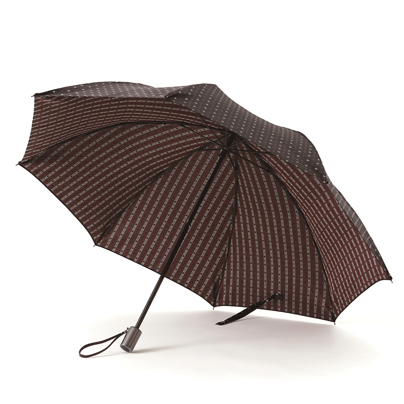 ネクタイ柄【紳士折りたたみ傘】晴雨兼用傘　ネイビー×エンジ