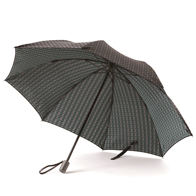 ネクタイ柄【紳士折りたたみ傘】晴雨兼用傘　ネイビー×グリーン