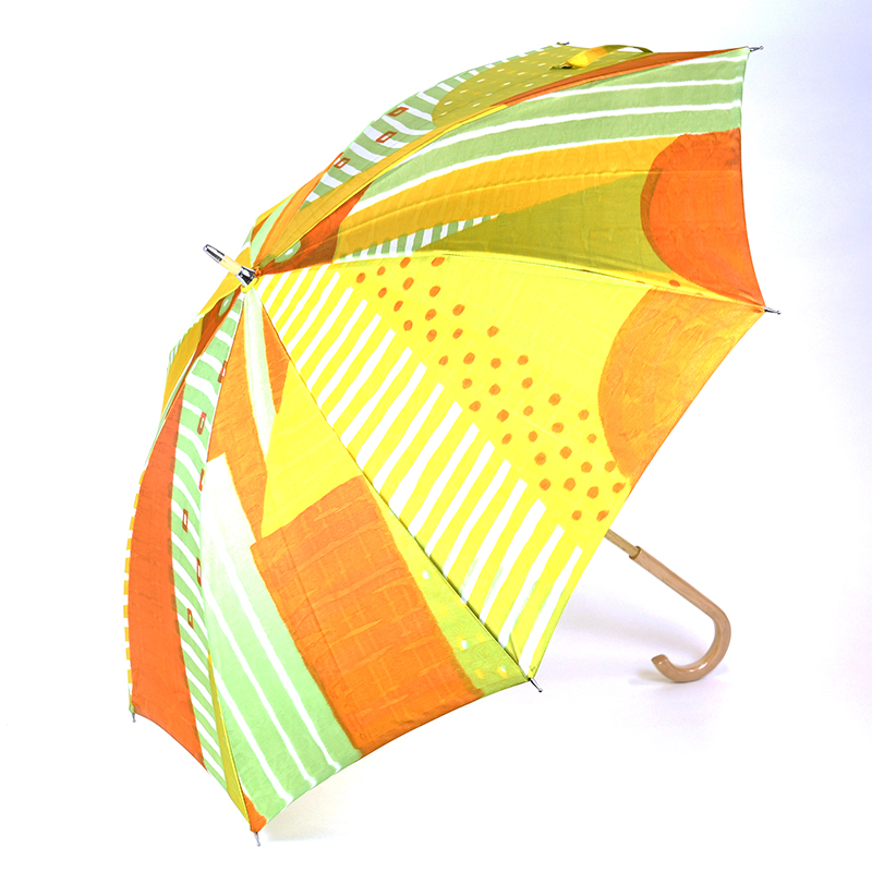 高級晴雨兼用傘「マルサンカクシカク」(オレンジ)