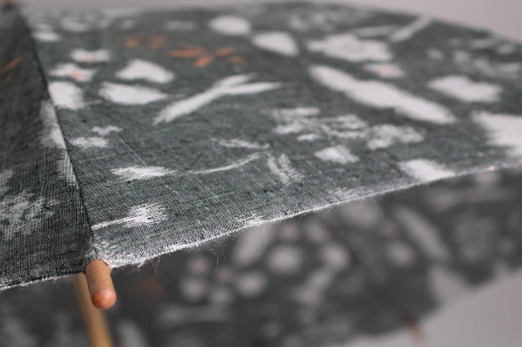 【日傘】ほぐし織 麻100％ 夏草 グレー