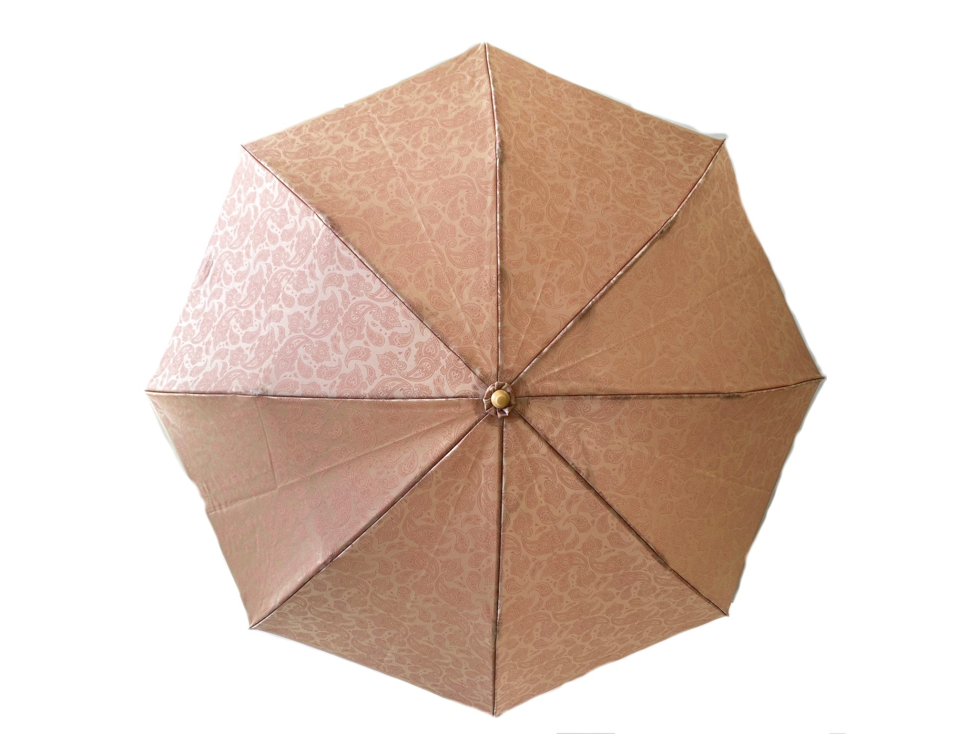 【晴雨兼用折畳み傘】 ペイズリー柄 (ベージュ)