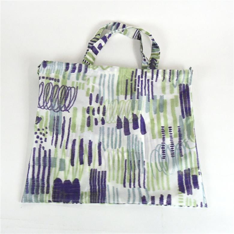 【2way レインバッグ】傘生地で作ったエコバッグ(カラビナ付)　みの(パープル)