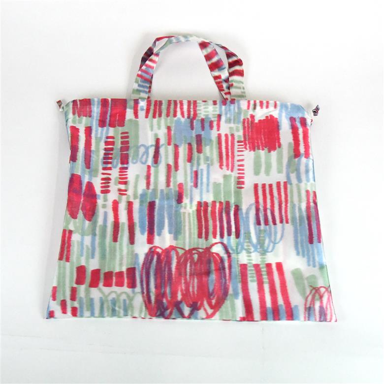 【2way レインバッグ】傘生地で作ったエコバッグ(カラビナ付)　みの(ピンク)