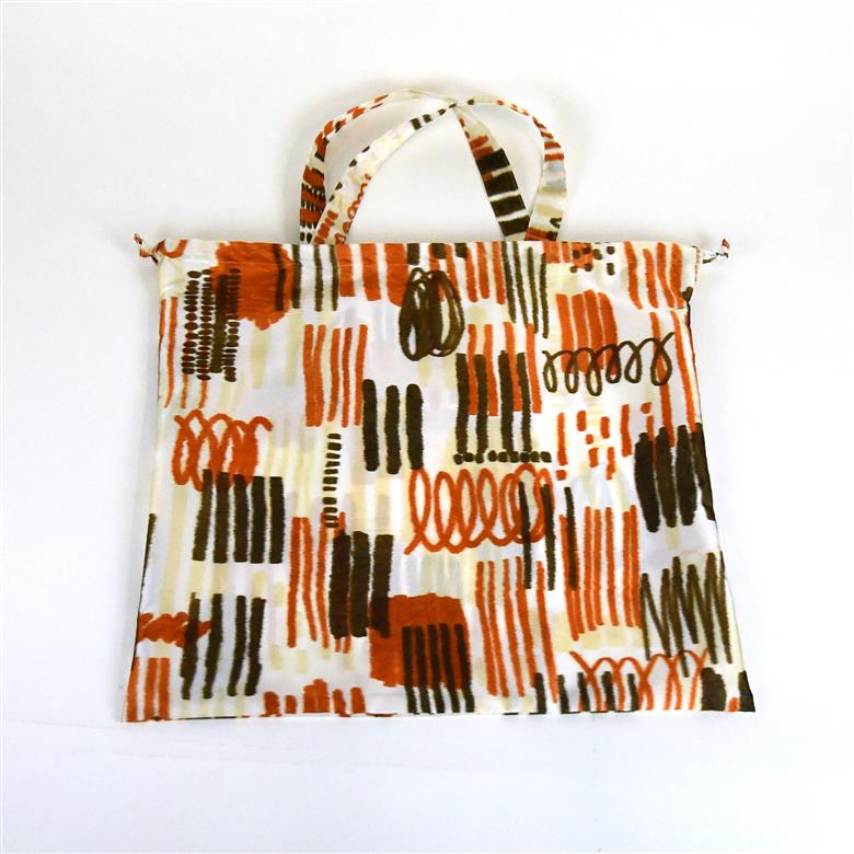 【2way レインバッグ】傘生地で作ったエコバッグ(カラビナ付)　みの(ブラウン)