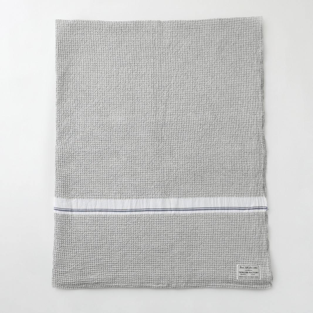 ラムワッフルブランケット（グレー）テンジンファクトリー製