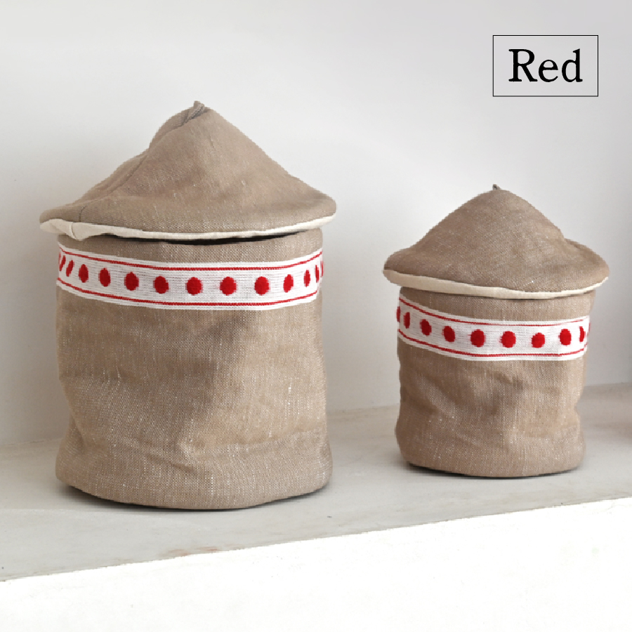 ALDIN リネンキャニスター3個セット【Red】