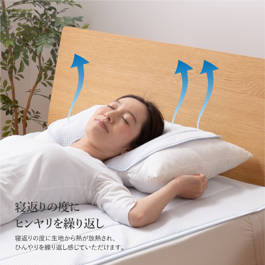 【日本製】エコアイスプレミアム冷感パット　(まくら用)